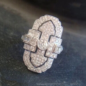 ✨ Fashionable 925 Silver Plated CZ Wedding Ring for Women, FB16FA1033